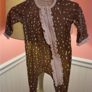 Brown and White Kids One Piece